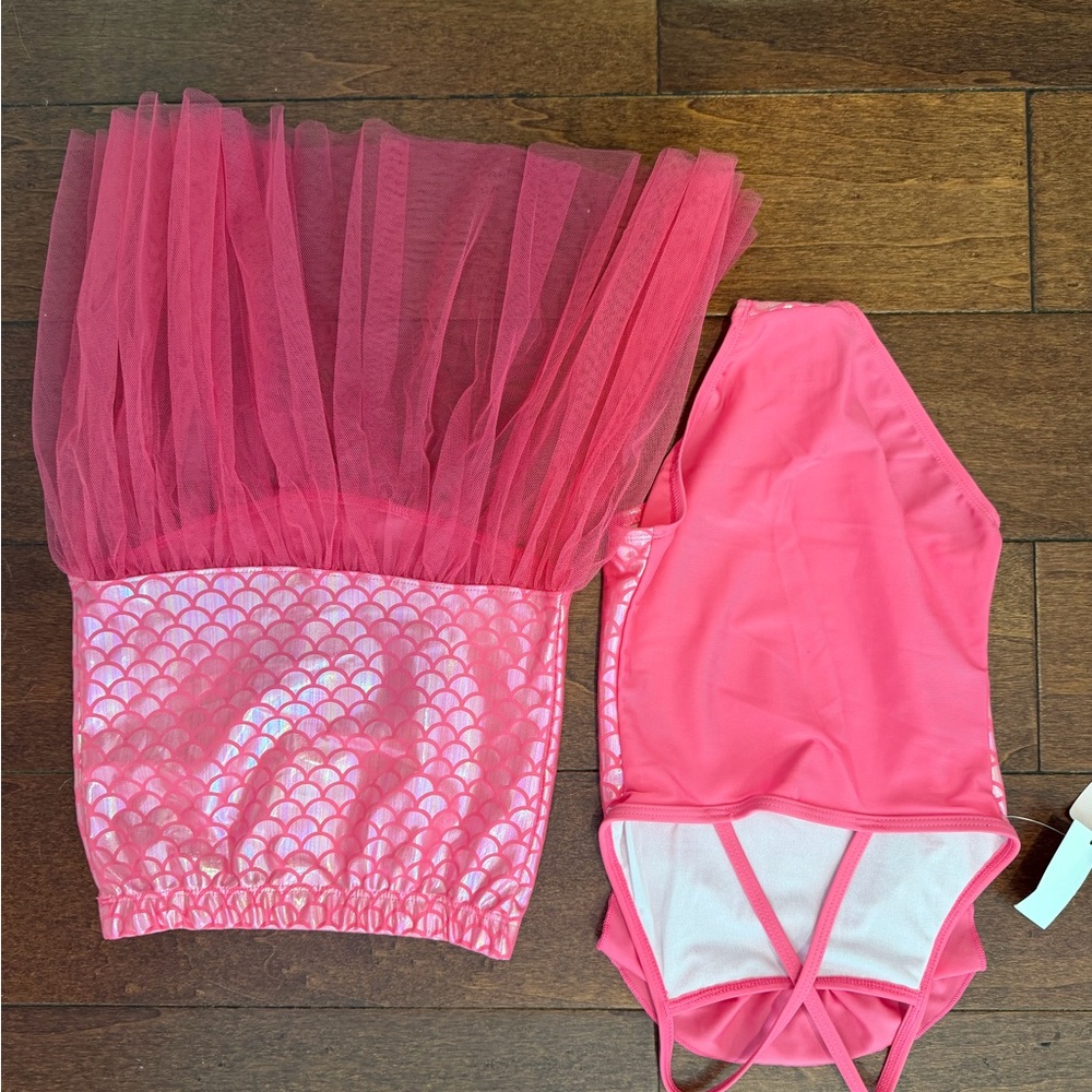Floatimini Girls Pink Mermaid Swimsuit and skirt Set - Picture 6 of 8